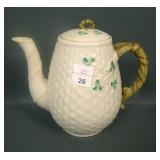 Belleek Shamrock Covered Coffee Pot