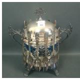 Victorian Blue IVT Handled Server W/ 12 Forks