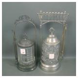 2 EAPG Crystal Pickle Castors