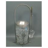 Victorian Crystal Etched Pickle Castor