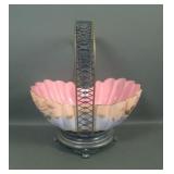 Webb? Victorian Decorated Brides Bowl & Frame