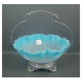 Victorian Blue Satin Brides Bowl in Frame