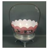 Victorian Pink/White Cased Brides Bowl & Frame