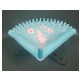 Victorian Opaque Blue Mary Gregory Ftd Server