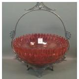 Victorian Cranberry TCE Brides Bowl