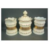 3 Pc Heisey Ring Band Custard Glass Lot