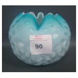 Mt. Washington Blue Satin Shell Rose Bowl