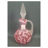 Fenton Cranberry Opal Daisy & Fern Cruet