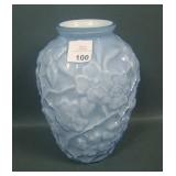 Fenton Federal Blue Dogwood Vase