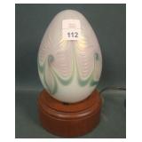 Signed Vandemark Iridised Pulled Feather Egg