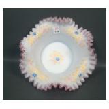 Victorian Pnk/White Satin Decorated Brides Bowl