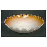 Victorian Orng/White Glossy Patterned Brides Bowl