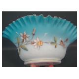 Victorian Blue/White Satin Decorated Brides Bowl