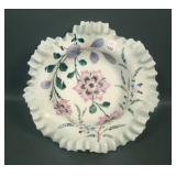 Victorian White Satin Floral Decorated Brides Bowl