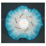 Victorian Blue Satin Decorated Ruffled Brides Bowl