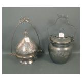 English Victorian SP Cracker Jar & Covered
