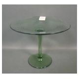 Steuben Spanish Green Swirl Stemmed Compote