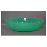 Steuben Jade Green Mellon Rib Oblong Banana Bowl