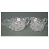 Signed Hoare Geometric Cut Glass Creamer & Sugar