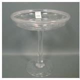 Unsigned Gravic Cut Glass Stemmed Compote