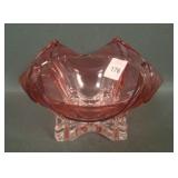 Stevens & Williams Cranb/Clear Grotesque Bowl