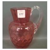 Victorian Cranberry IVT Six  Sided Milk Pitcher
