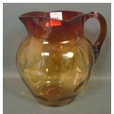 Vicotorian Amberina Lg. Dot Optic Handled Pitcher