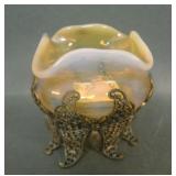 Monot Stumpf Gold/Amber Opal 4 Sided Salt Dip