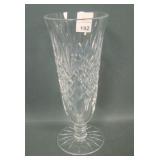 Signed Waterford Diamond & Fan Ftd Vase