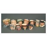 Lot of Eleven Royal Doulton & Sandland Toby Mugs