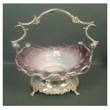 Victorian Lavender /White Brides Bowl & Frame