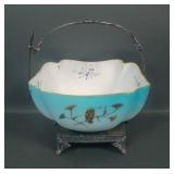 Victorian Blue/ White Cased  ecorated Brides Bowl
