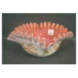 Victorian Peach/White Floral Decorated Brides Bowl