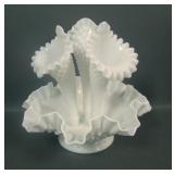 Fenton Hobnail Milk Glass 3 Lily Epergne