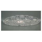 Signed Clarke Floral Cut Glass Celery Tray