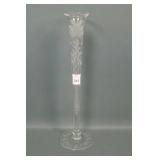 Signed Hawkes Crystal Etched Bud Vase