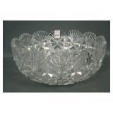 American Brilliant Lg Cut Glass Fan Patterned Bowl