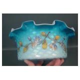 Victorian Blue MOP Diamond Quilt Brides Bowl