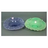 2 Piece Fenton Hand Grip Brides Bowl Lot