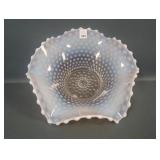 Duncan Miller Pink Opalescent Hobnail Brides Bowl