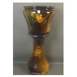 Weller Louwelsa Decorated Jar and Pedestal