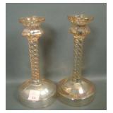 2  Imperial Marigold Twist Stem Candlesticks