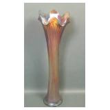 Fenton Amber Fine Rib Mid Size Vase