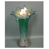 Fenton Green Long Thumbprint JIP Vase