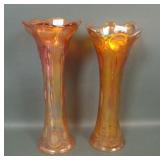 2 imperial Marigold Beaded Bullseye Vases