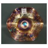 Fenton Red Amberina Blackberry Spray Ruffled Hat