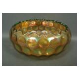 Fenton Lime Green Pearly Dots Rose Bowl