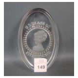 U.S. Glass Crystal Portrait Paperweight