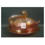 Sowerby Marigold Covered Swan Butterdish