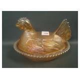 Jeanette Marigold Covered Hen Candy Dish
